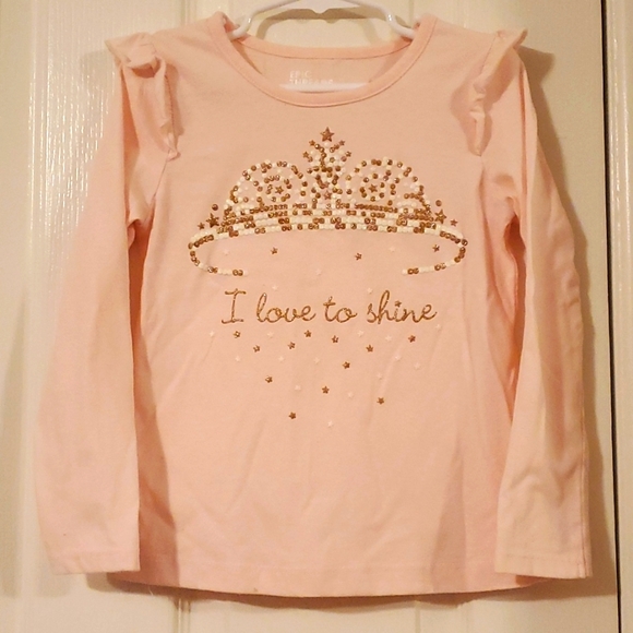 2 pc Girls Princess Shirt w/ Ruffels and and leggings  woth Glitter size 6 - Picture 2 of 6